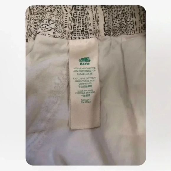 Roots Hemp Collection Black  White Capri Size Small - Picture 7 of 10